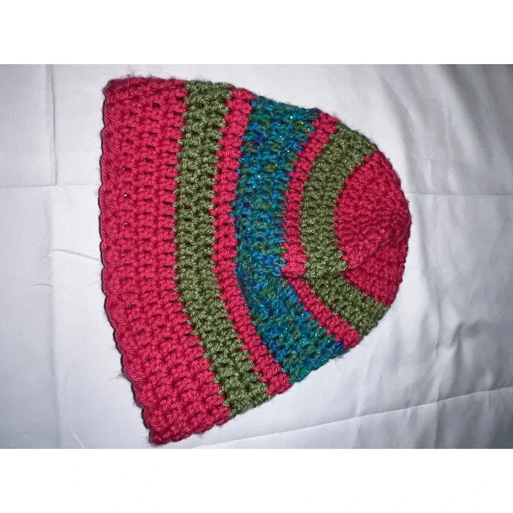 Home Made Unbranded Handmade Crocheted Knitted Beanies Set of 2 One Size
